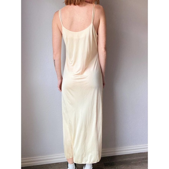 Vintage Yellow Bow Embellished Maxi Slip Dress - Picture 2 of 5
